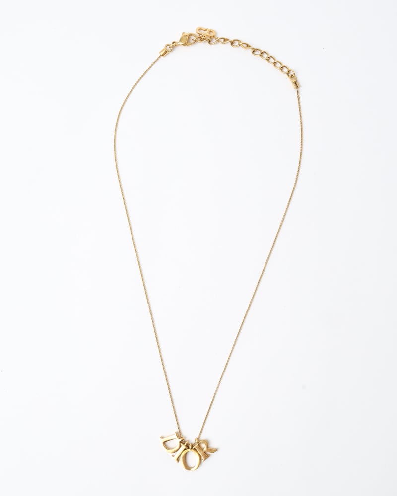 CHRISTIAN DIOR Logo Charm Necklace