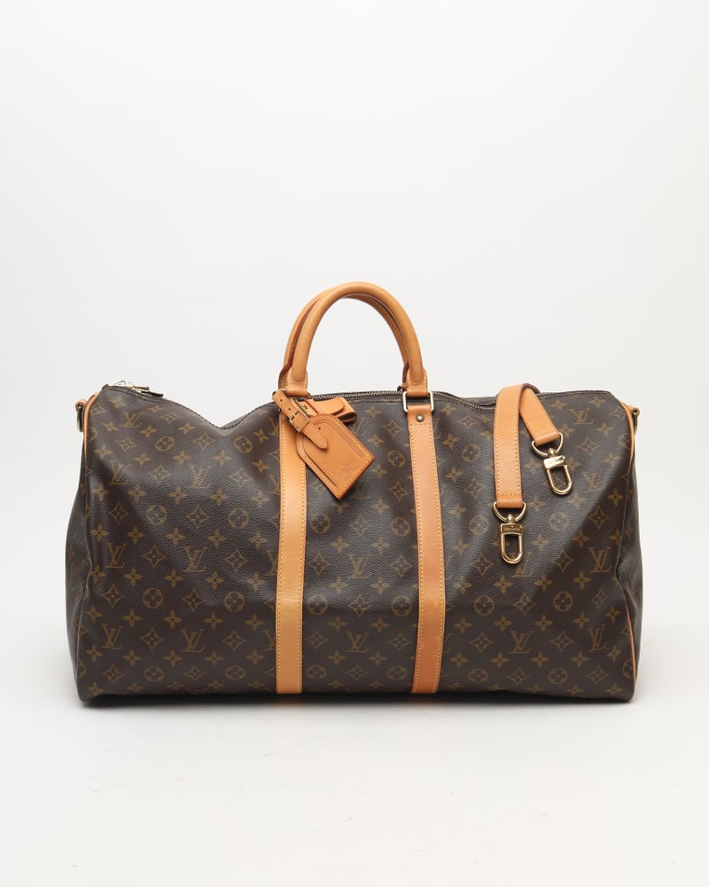 LOUIS VUITTON Monogram Keepall Bandoulière 55 Weekend Bag