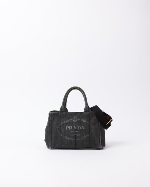 PRADA Small Denim Canapa Bag