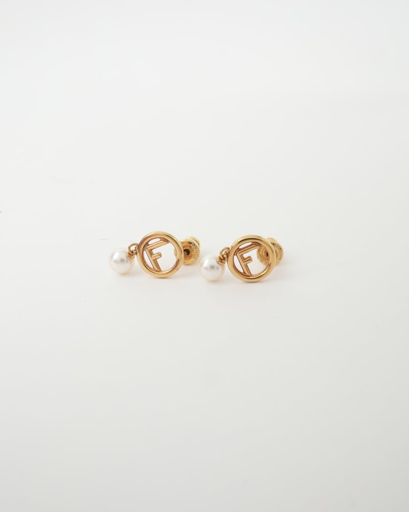 FENDI FF Pearl Drop Earrings