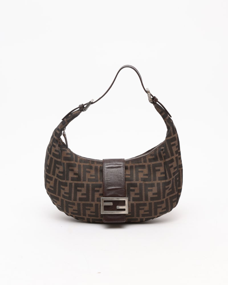 FENDI Zucca Croissant Hobo Bag