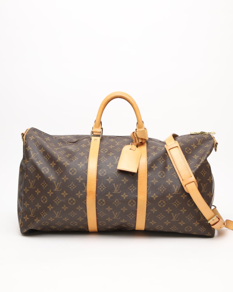 LOUIS VUITTON Monogram Keepall Bandoulière 55 Weekend Bag