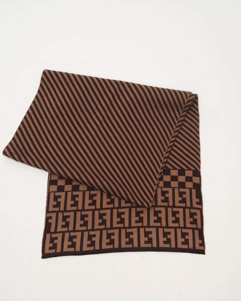 FENDI Zucca 100% Soft Wool Scarf