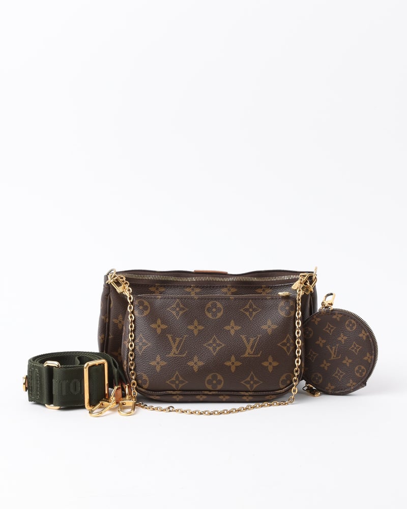 LOUIS VUITTON Khaki Multi Pochette Accessoires Bag