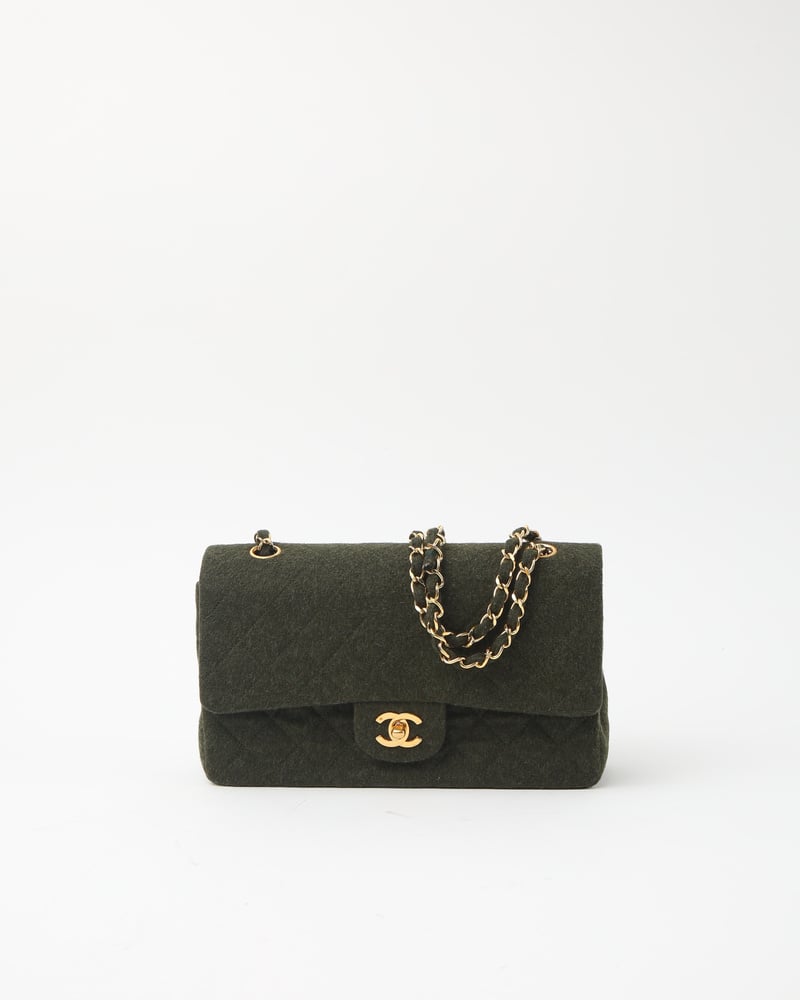 CHANEL Classic Medium Wool Double Flap Bag