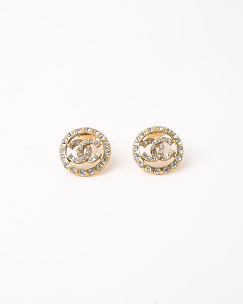 CHANEL Rhinestone Earrings