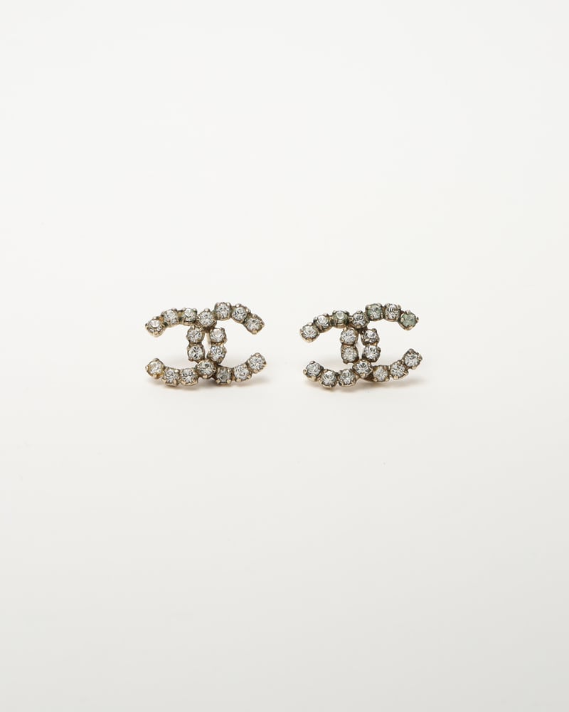 CHANEL CC Rhinestone Earrings