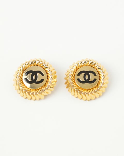 CHANEL Earrings Gold Plate Clip On