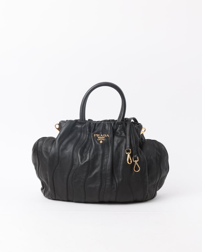 PRADA Black Waves Tote Bag