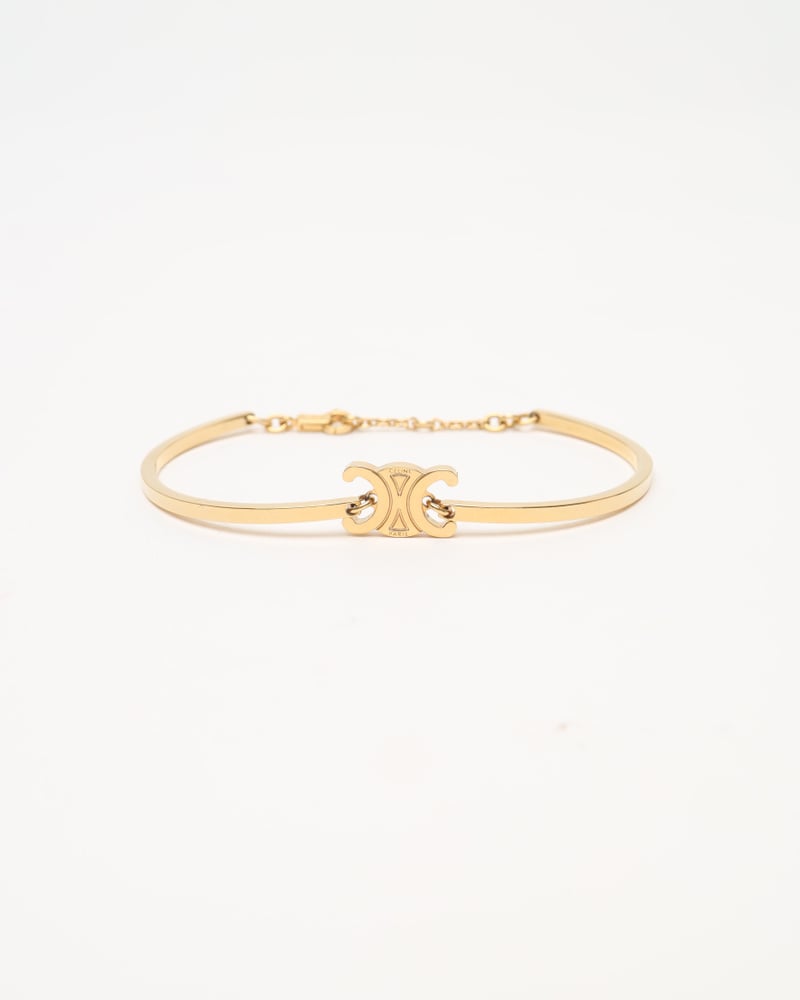 CELINE Triomphe Articulated Bracelet in Brass with Gold Finish