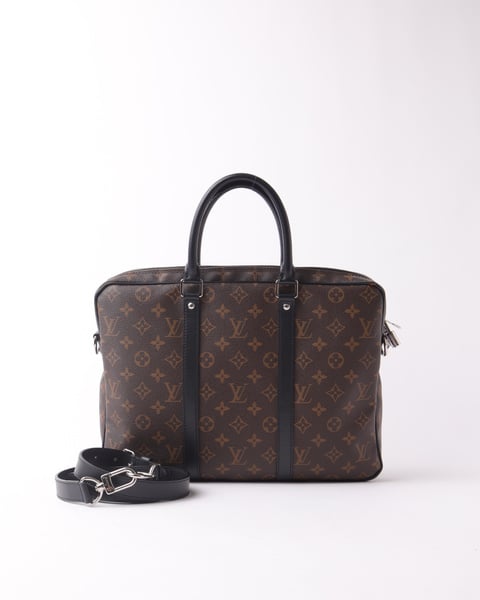 LOUIS VUITTON Monogram Macassar Porte Document Voyage Briefcase