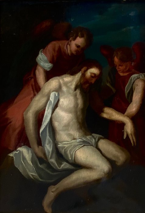 Europæisk skole (XVIII) - Cristo levantado por dos ángeles