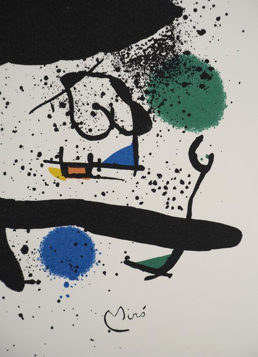 Joan Miro (1893-1983) - Jardin surréaliste : Femme et oiseau