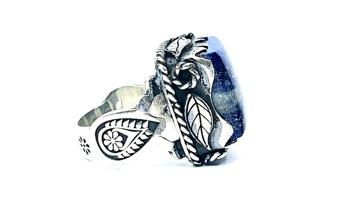 Lapis lazuli - Sølv - Ring - Islamisk og etnisk