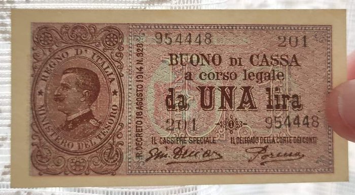 Italien. 1 Lira 10/07/1921