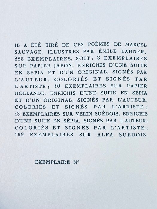 Marcel Sauvage / Émile Lahner - 13 poèmes en prose de Marcel Sauvage avec 13  bois d'Émile Lahner - 1951