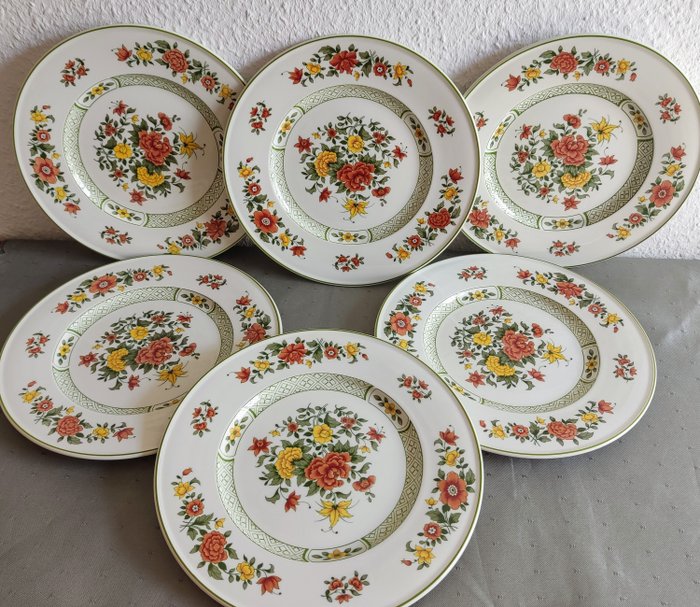 Villeroy  Boch - Mettlach "Summerday" - 6   Speiseteller 26,5 cm, Essteller, flacher Teller - Middagsservice (6) - Vitro porcelæn