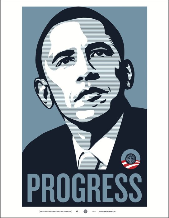 Shepard Fairey (OBEY) (1970) - Obama Progress