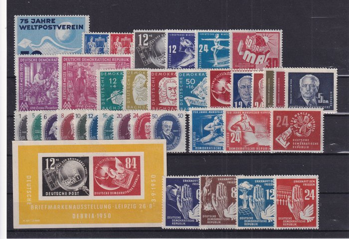 GDR 1949/1950 - Årgange - Michel:242/270273/279 Bl 7