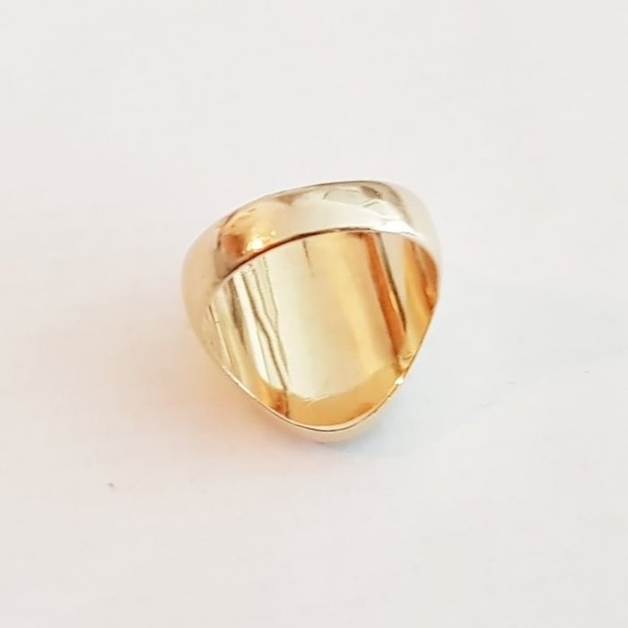 Signetring - 18 kraat Gulguld, Hvidguld -  5.20ct. tw. Onyx