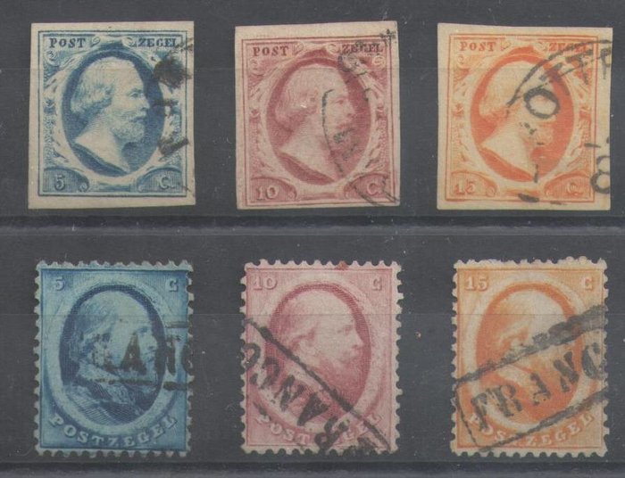 Holland 1852/1864 - Kong Vilhelm III - NVPH 1/3 + 4/6