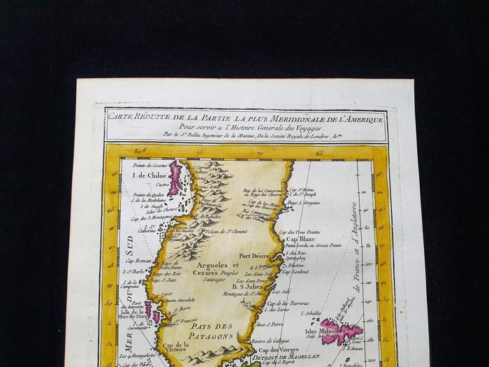 America - Sydamerika / Patagonien / Tierra del Fuego / Chile; La Haye, P. de Hondt / J.N. Bellin / A.F. Prevost - Carte reduite de la partie, la plus Meridionale de l'Amerique - 1721-1750