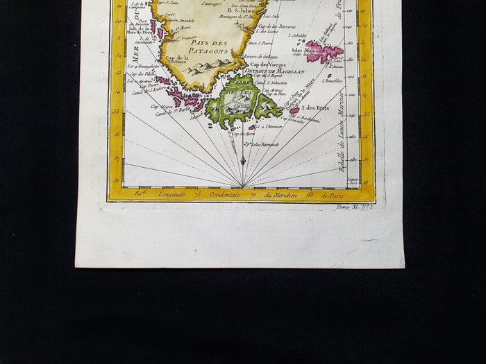 America - Sydamerika / Patagonien / Tierra del Fuego / Chile; La Haye, P. de Hondt / J.N. Bellin / A.F. Prevost - Carte reduite de la partie, la plus Meridionale de l'Amerique - 1721-1750