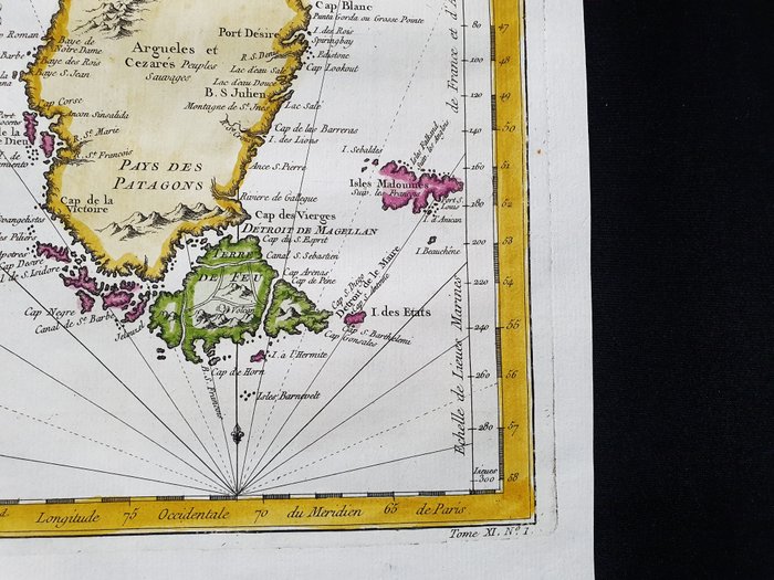 America - Sydamerika / Patagonien / Tierra del Fuego / Chile; La Haye, P. de Hondt / J.N. Bellin / A.F. Prevost - Carte reduite de la partie, la plus Meridionale de l'Amerique - 1721-1750