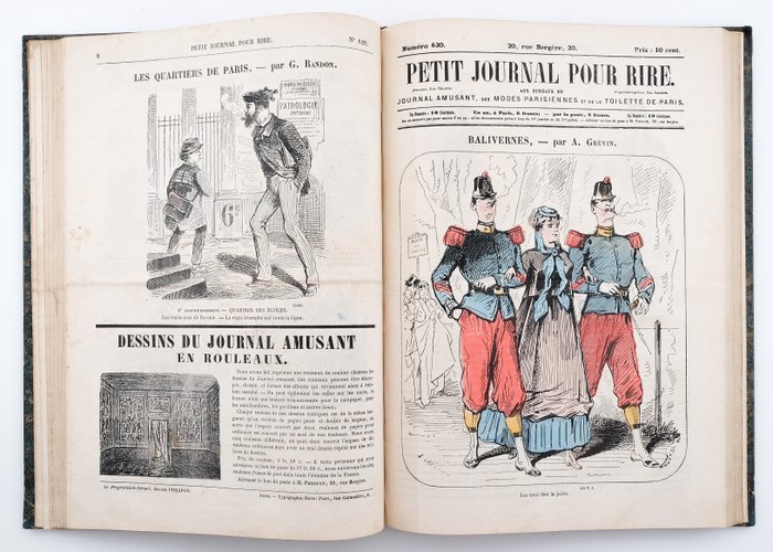 Petit Journal pour Rire - 7 Recueils avec Cham, Nadar, Bertal, e.a. - 1862-1885