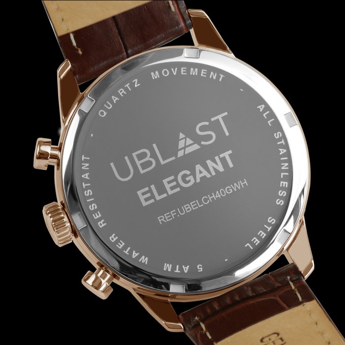 Ublast - Elegant Chronograph - REF. UBELCH40GWH - Mænd - Ny