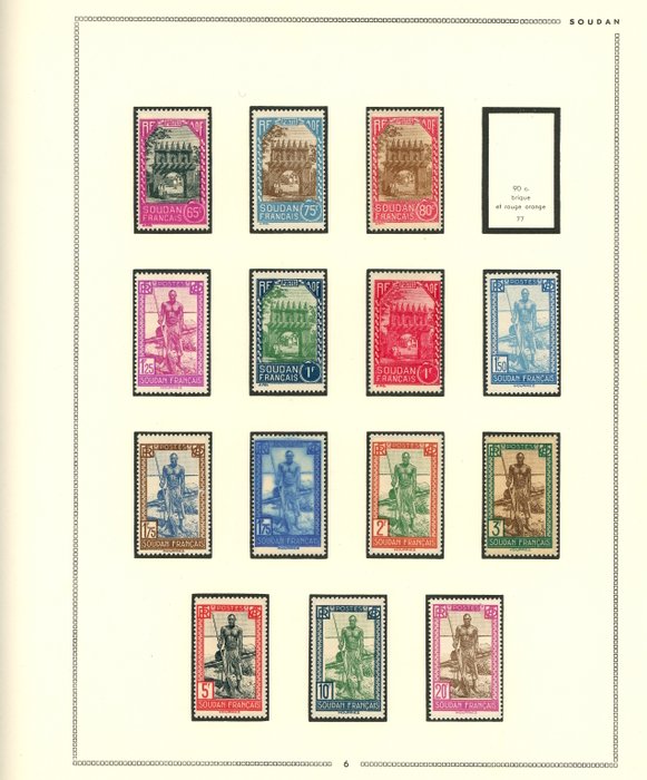 Fransk koloni 1921 - Næsten komplet samling af Sudan før uafhængighed, Post, PA, Skatter og Blok,...