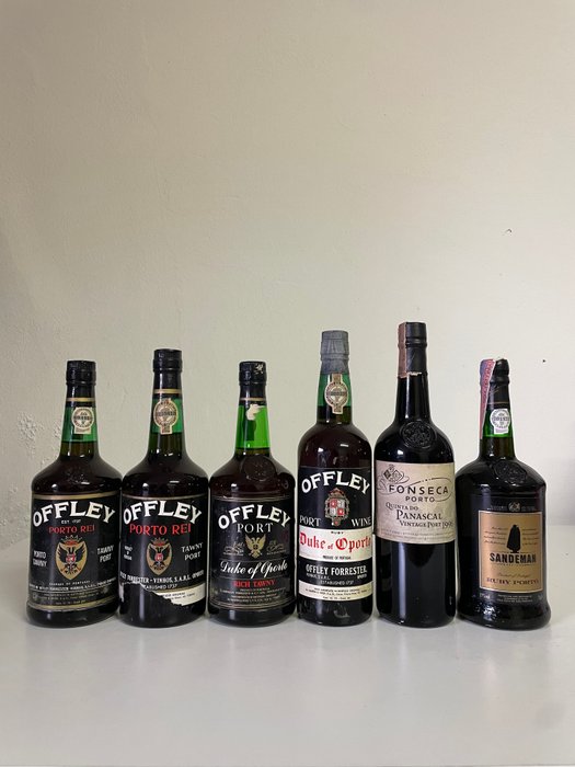 1994 Fonseca 'Quinta do Panascal' Vintage Port, Sandeman Ruby Port  Offley Tawny/Ruby Port (4x) -  Porto  - 6 Flasker (0,75 L)