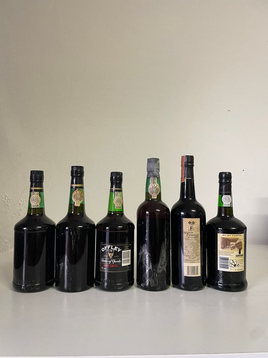 1994 Fonseca 'Quinta do Panascal' Vintage Port, Sandeman Ruby Port  Offley Tawny/Ruby Port (4x) -  Porto  - 6 Flasker (0,75 L)