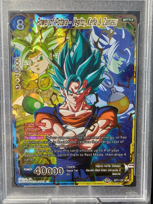 Dragon Ball Super Graded card - BT7 Assault of Saiyans - Power of Potara - Vegito Kefla Zamasu SCR - PSA 10