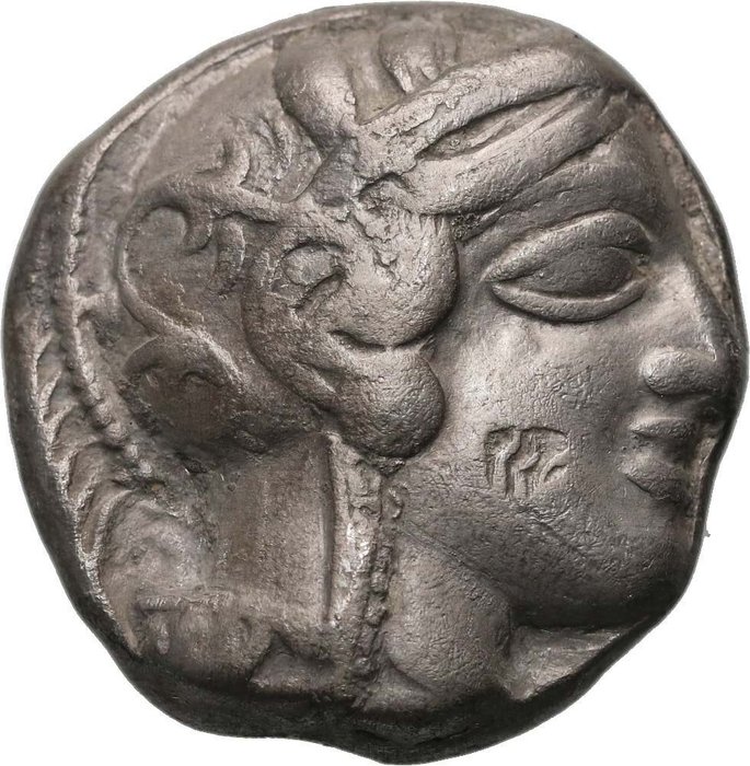 Attica, Athen. Tetradrachm - mid-mass coinage issue,  440-404 BC - Countermarked on obverse and reverse