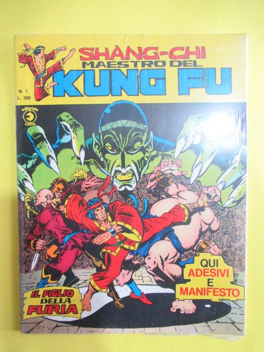 Shang-Chi Maestro del Kung Fu n. 1 - con Manifesto e Adesivi Blisterato Sigillato - 1 Comic collection - Første udgave - 1975