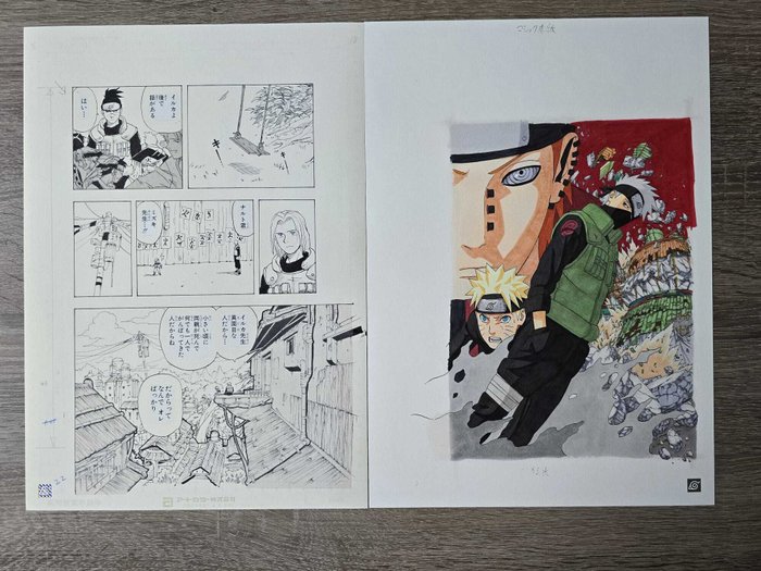 Naruto - 2 Giclées - Annotated official reproduction of Manga Board