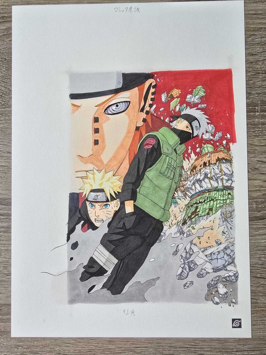 Naruto - 2 Giclées - Annotated official reproduction of Manga Board