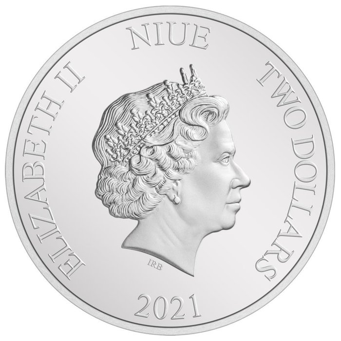 Niue. 2 Dollars 2021 Der Herr der Ringe™ - Classic (2.) - Gandalf™, 1 Oz (.999)