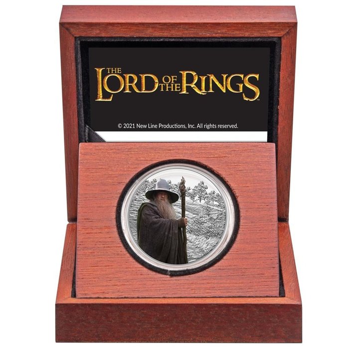 Niue. 2 Dollars 2021 Der Herr der Ringe™ - Classic (2.) - Gandalf™, 1 Oz (.999)