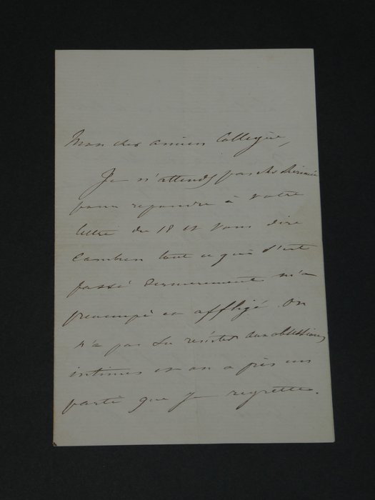 Achille Fould - Lettre autographe signée de 3 pages, "On a pris un parti que je regrette" - 1863