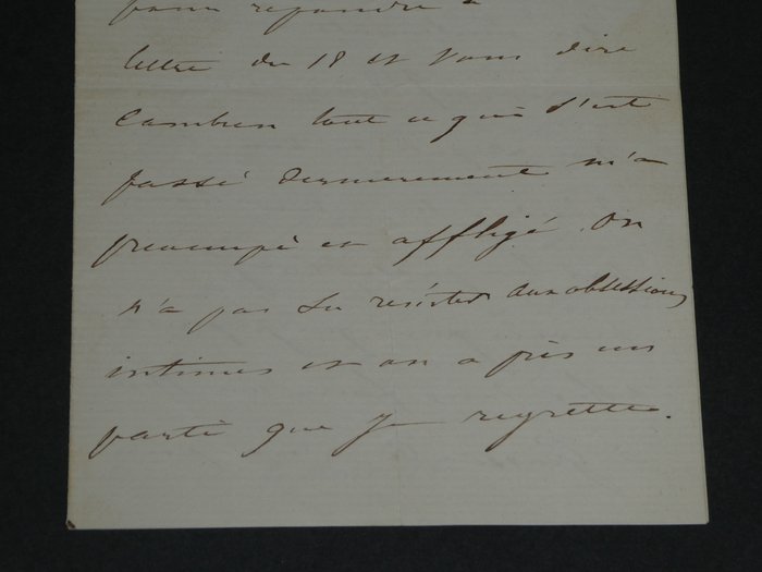 Achille Fould - Lettre autographe signée de 3 pages, "On a pris un parti que je regrette" - 1863