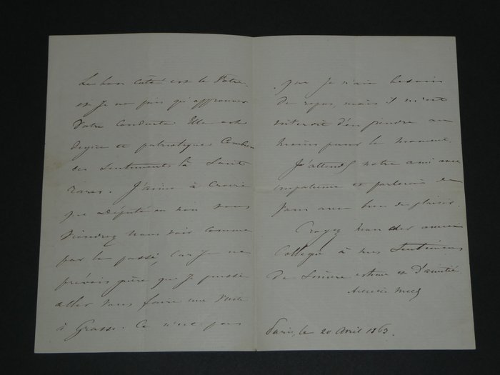 Achille Fould - Lettre autographe signée de 3 pages, "On a pris un parti que je regrette" - 1863