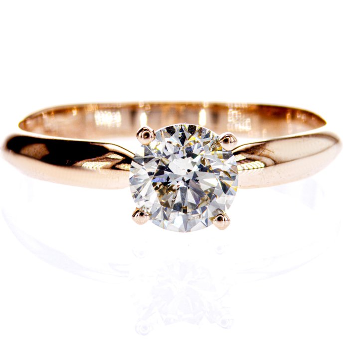 Ingen mindstepris - Forlovelsesring - 14 karat Rosaguld -  103ct tw Diamant (Natur)