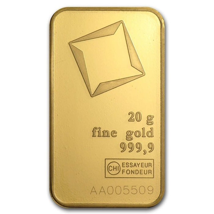 20 gram - Guld 999 - Valcambi, Switzerland - Forseglet