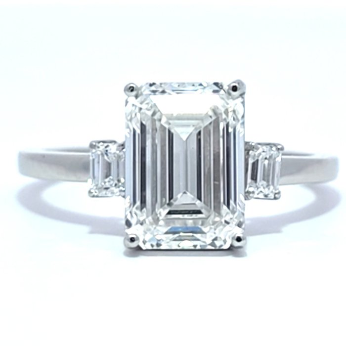 Ingen mindstepris - Ring Platin -  3.25ct. tw. Diamant (Laboratoriedyrket) - Diamant - E, VS1