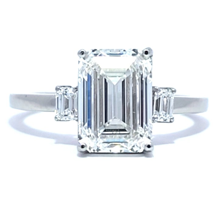 Ingen mindstepris - Ring Platin -  3.25ct. tw. Diamant (Laboratoriedyrket) - Diamant - E, VS1