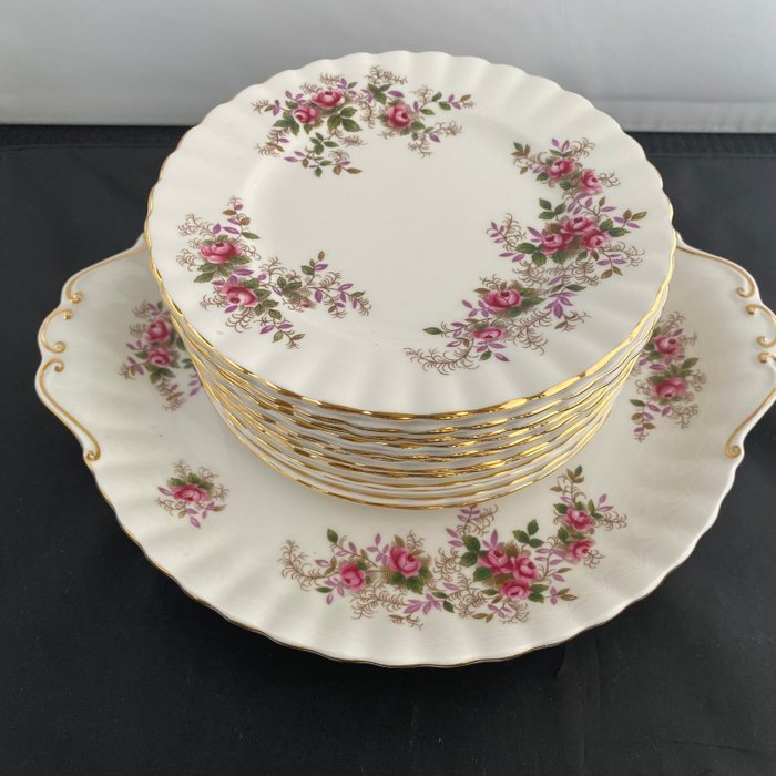 Royal Albert - Wienerbrød/kagesæt (13) - Lavendel rose - Porcelæn - Kage/kagesæt