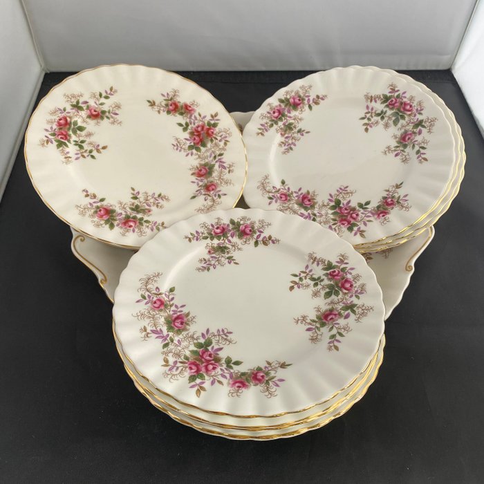 Royal Albert - Wienerbrød/kagesæt (13) - Lavendel rose - Porcelæn - Kage/kagesæt