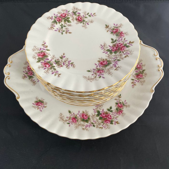 Royal Albert - Wienerbrød/kagesæt (13) - Lavendel rose - Porcelæn - Kage/kagesæt